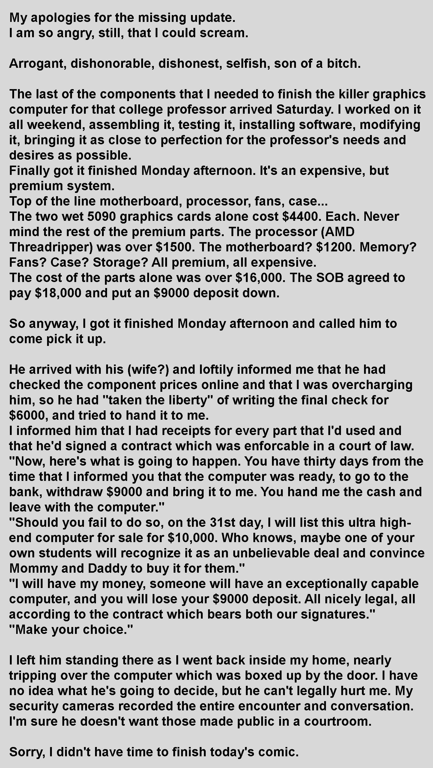 I have nothing else to say.