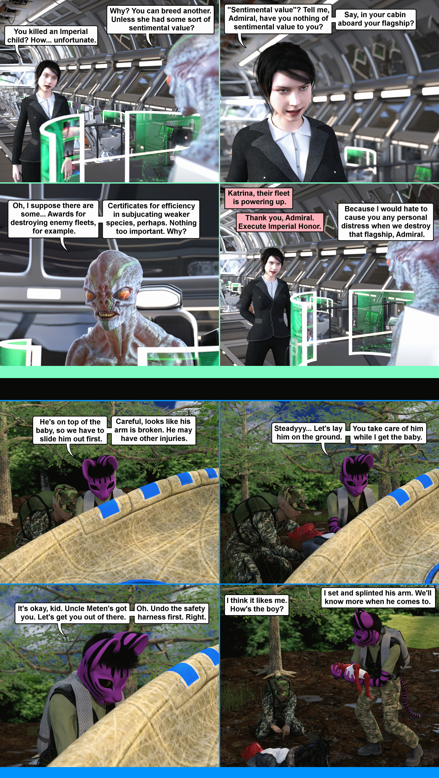 Different species, different directions.